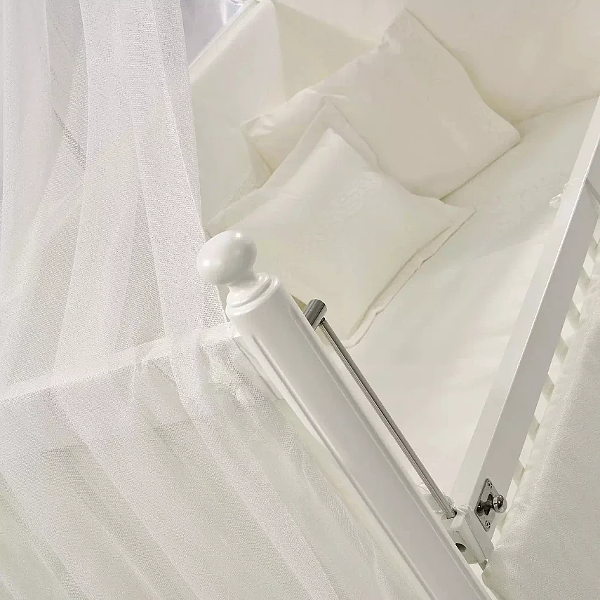 Meltem Kids Mondo Beşik 60x120 cm Beyaz İncili Krem - 4