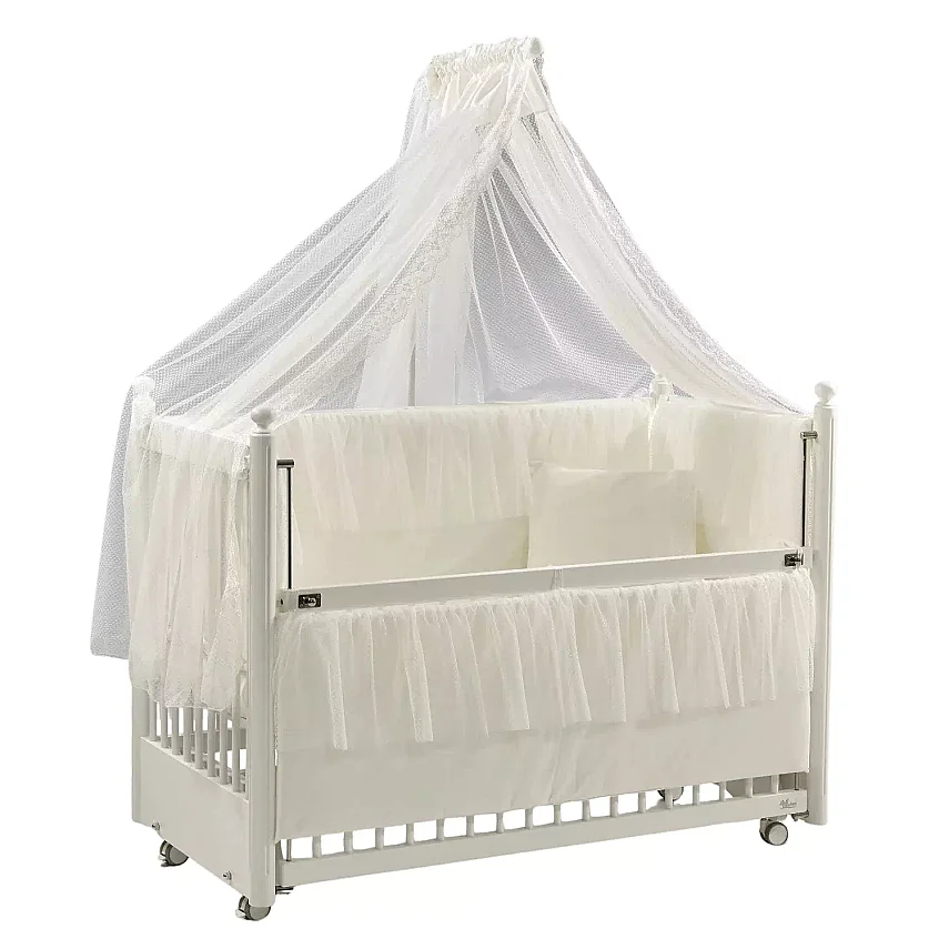 Meltem Kids Mondo Beşik 60x120 cm Beyaz Mondo Ekru - 1