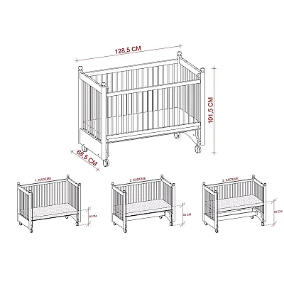Meltem Kids Mondo Beşik 60x120 cm Gri Mondo Gri - 6