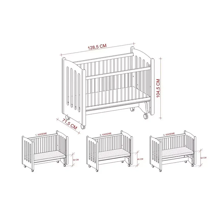 Meltem Kids Mondo Beşik 60x120 cm Naturel Little Angel - 7