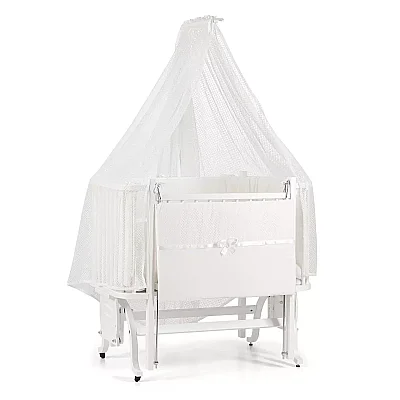 Meltem Kids Mood Anne Yanı Ahşap Sallanır Beşik 50x90 cm Beyaz-Ekru