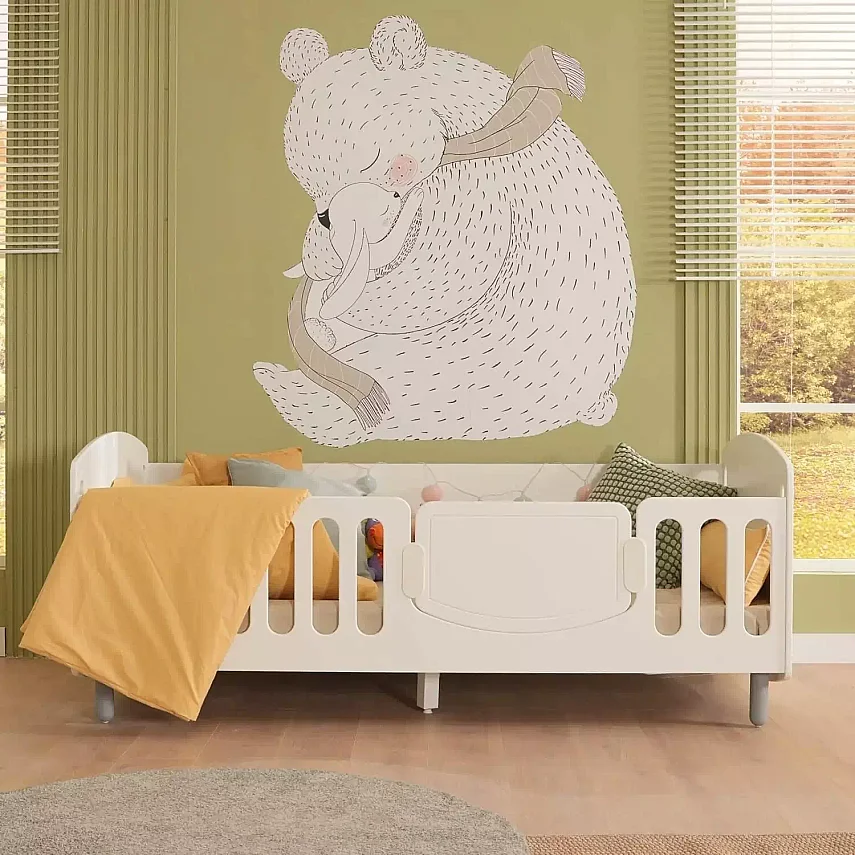 Meltem Kids Sweet Bear Montessori 90x190 Beyaz - Gri - 6