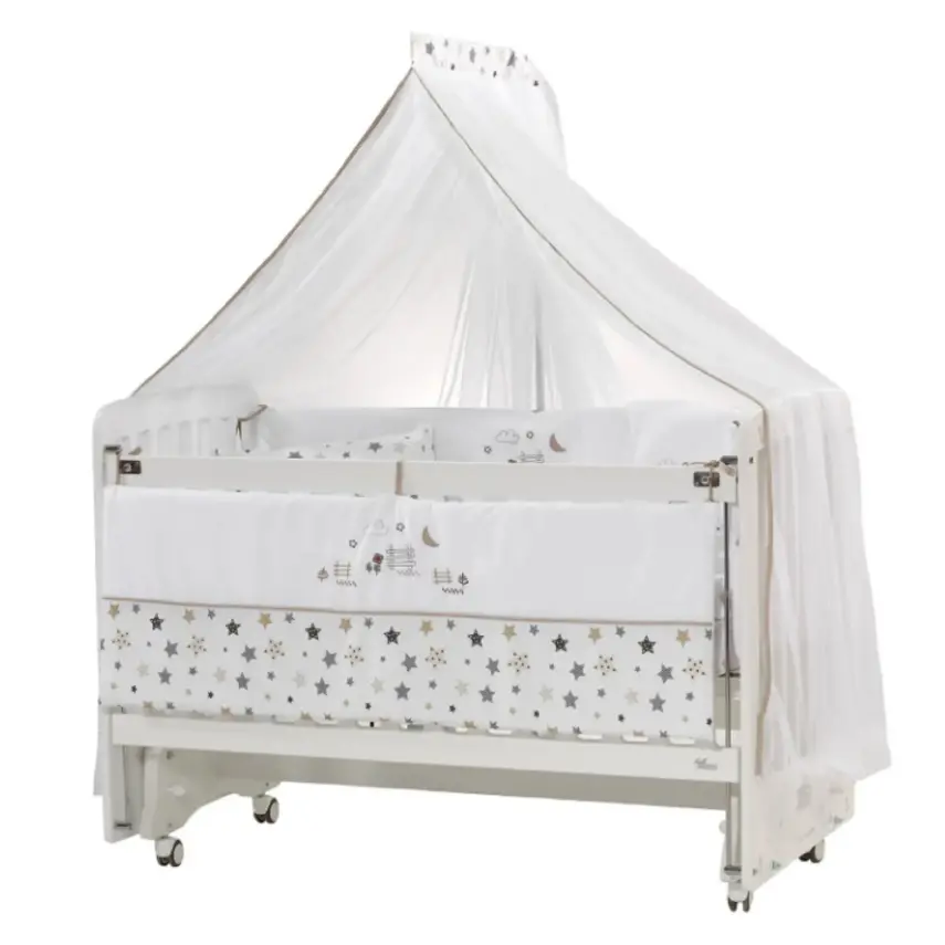 Meltem Kids Woody Anne Yanı Ahşap Sallanır Beşik+Yatak+Uyku Seti+Cibinlik Kuzu - 1