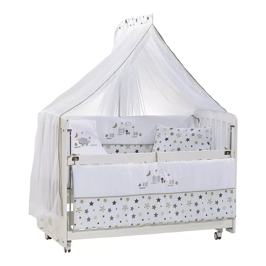 Meltem Kids Woody Beşik 60x120 cm Pretty Beyaz - 1