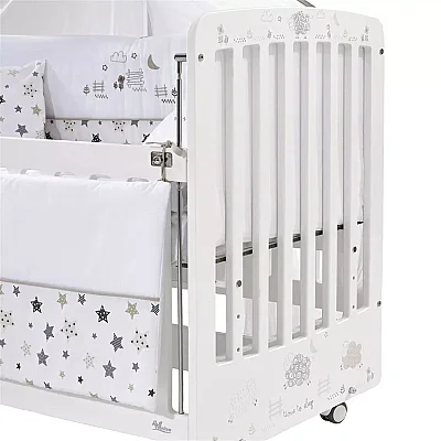 Meltem Kids Woody Beşik 60x120 cm Pretty Beyaz - 4