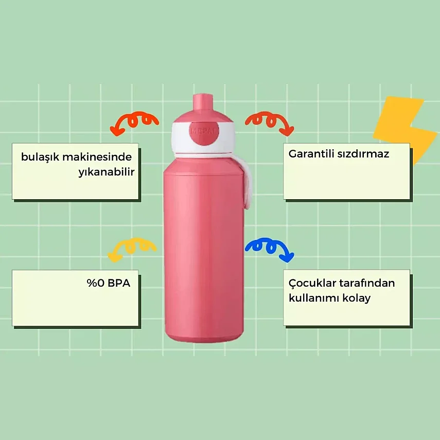 Mepal Pop-up Campus Avengers Çocuk Suluk 400 ml - 4