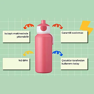 Mepal Pop-up Campus Unicorn Çocuk Suluk 400 ml - 4