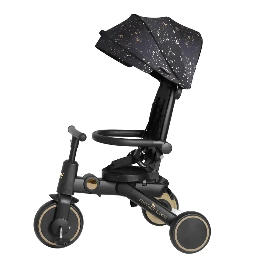 Merkür Bebe 9in1 Hawk Üç Tekerlekli Bebek ve Çocuk Bisikleti Premium Gold - 2