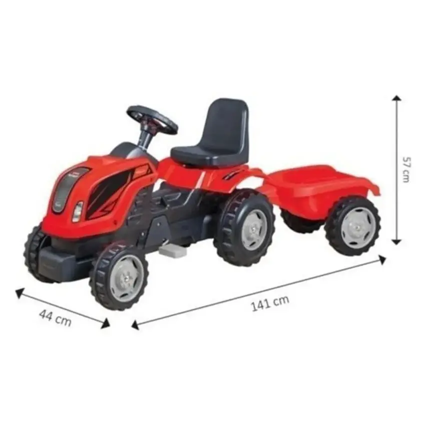 Micromax Pedallı Römorklu Traktör Kırmızı - 2