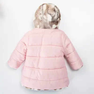 Midimod Kız Kaban Çift Taraflı Pembe (1)