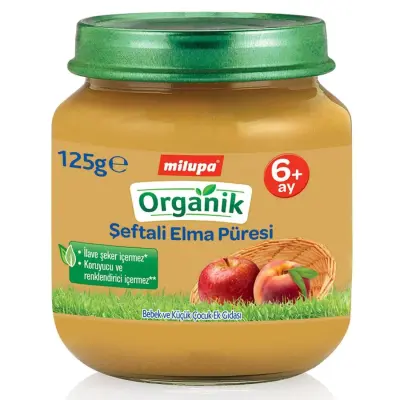 Milupa Organik Kavanoz Maması Şeftali Elma 125 gr
