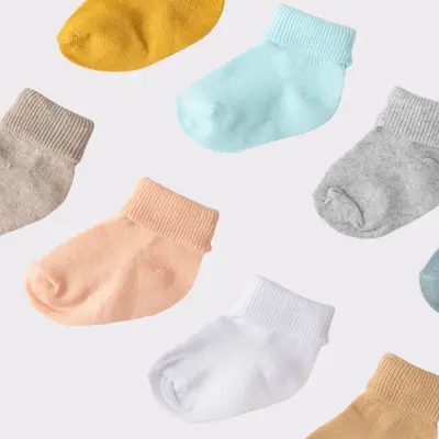 Mini Damla 10lu Karışık Renkli Unisex Bebek Soket Çorap  (1)