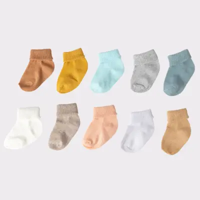 Mini Damla 10lu Karışık Renkli Unisex Bebek Soket Çorap 