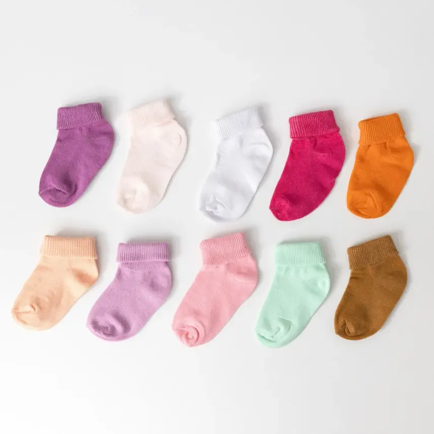 Mini Damla 10lu Karışık Renkli Unisex Bebek Soket Çorap  - 1
