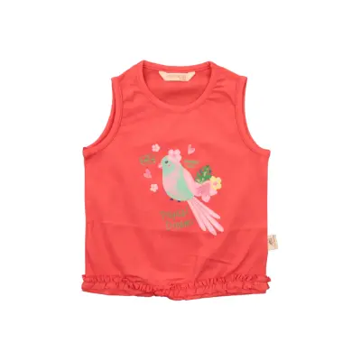 Mini Damla Bebek T-Shirt Kolsuz Tropikal Nar Çiçeği