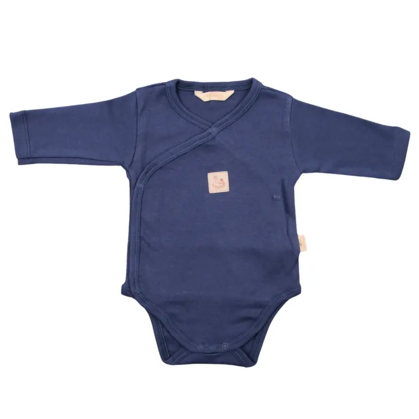 Mini Damla Body Uzun Kol Kruvaze Armalı İndigo - 1