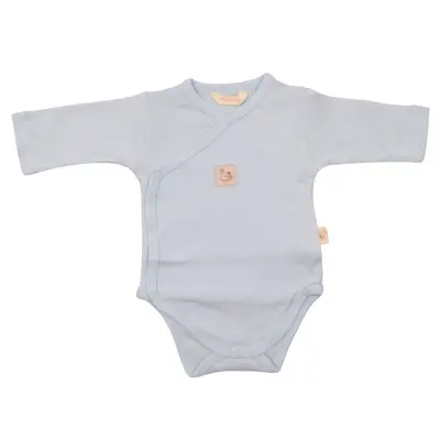 Mini Damla Body Uzun Kol Kruvaze Armalı Mavi