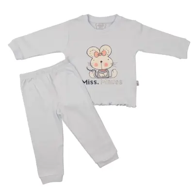 Mini Damla Çocuk Pijama Takımı Mouse Mavi (1)