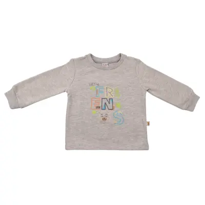 Mini Damla Çocuk Sweatshirt Friend Gri