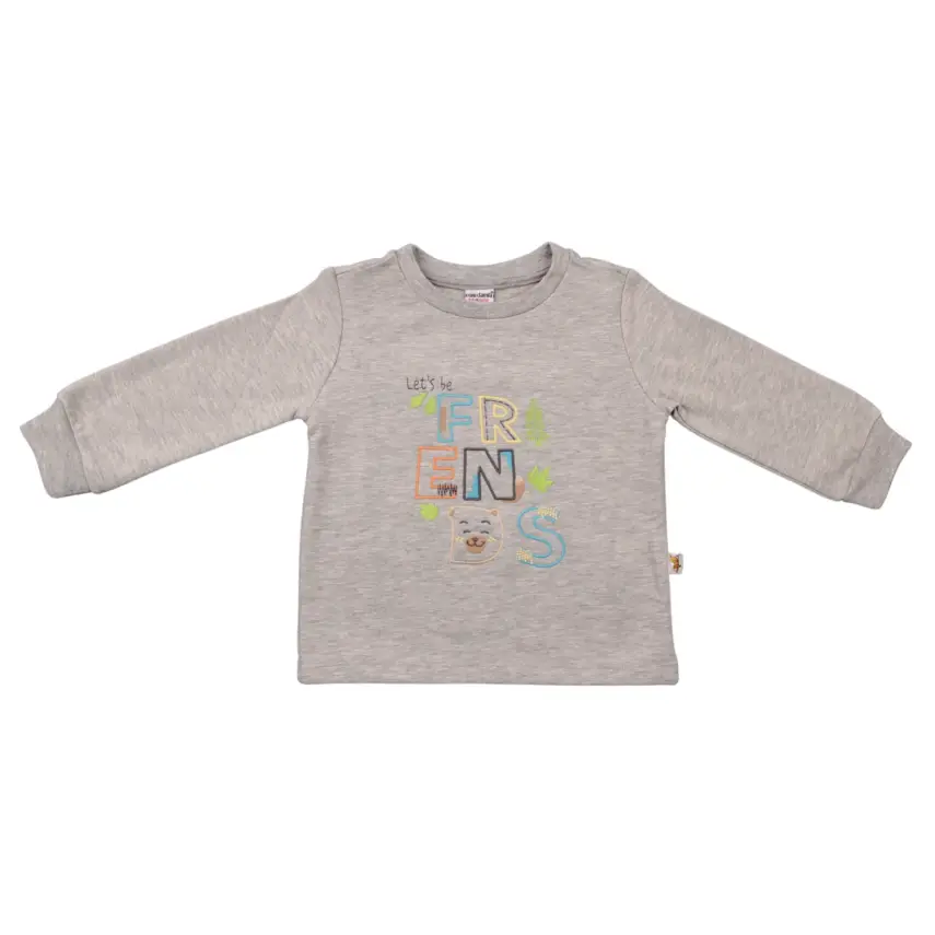 Mini Damla Çocuk Sweatshirt Friend Gri - 2
