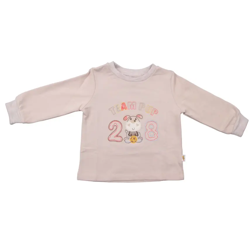 Mini Damla Çocuk Sweatshirt Köpek Bej - 1