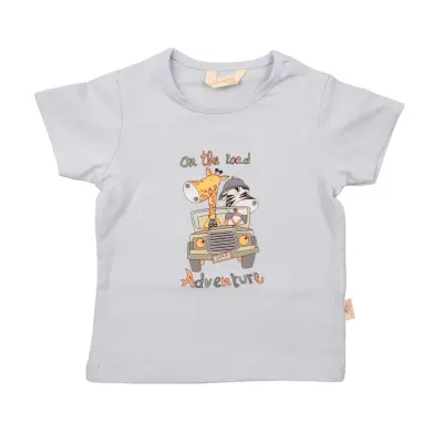 Mini Damla Çocuk T-Shirt Safari Mavi 