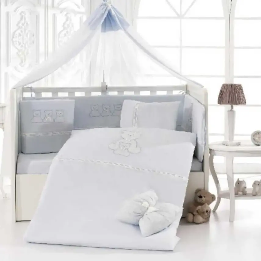 Mini Damla Cute Bear Uyku Seti 75x130 cm Mavi - 1