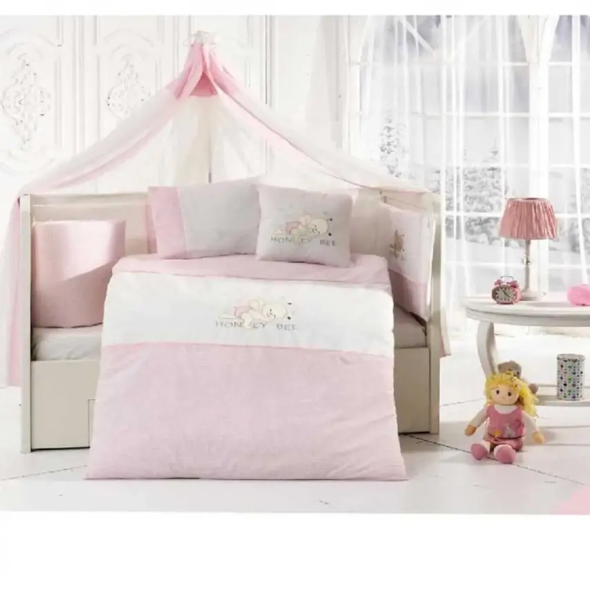 Mini Damla Cute Bear Uyku Seti 75x130 cm Pembe - 1