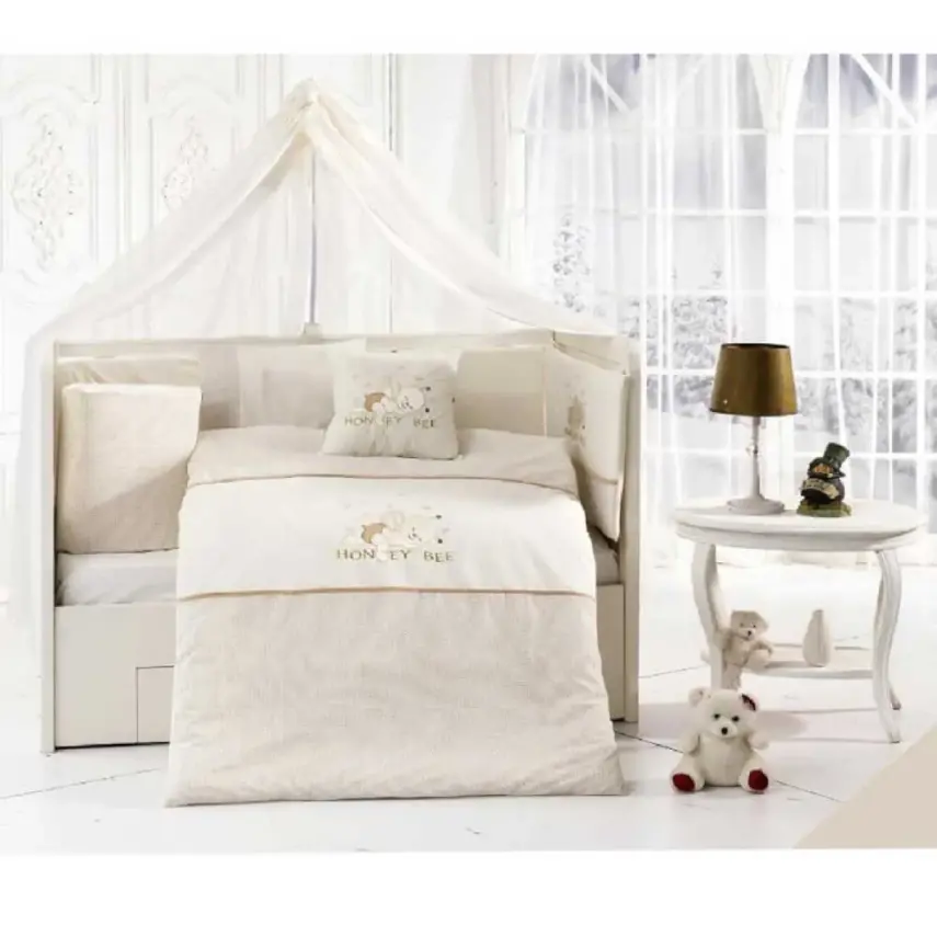 Mini Damla Honey Bee Uyku Seti 75x130 cm Bej - 1