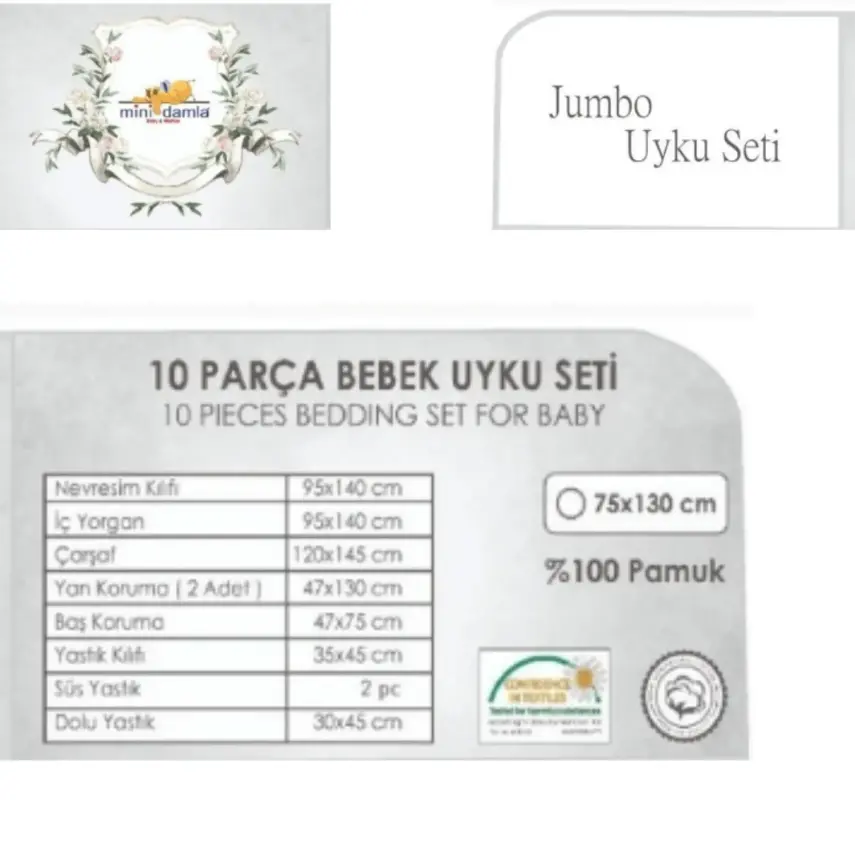 Mini Damla Jumbo Uyku Seti 75x130 cm Mavi - 2