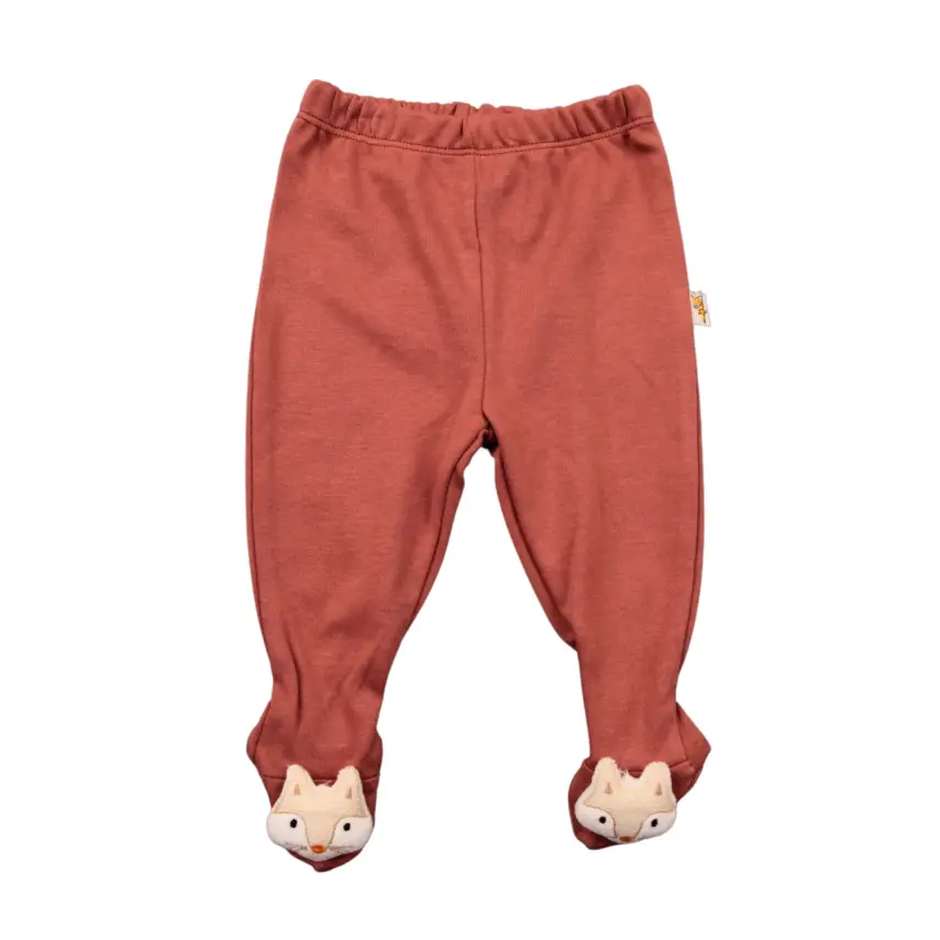 Mini Damla Pantolon Patikli Düz Oyuncaklı Kahverengi - 2