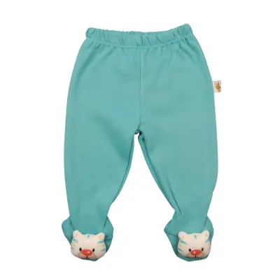 Mini Damla Pantolon Patikli Düz Oyuncaklı Petrol (1)