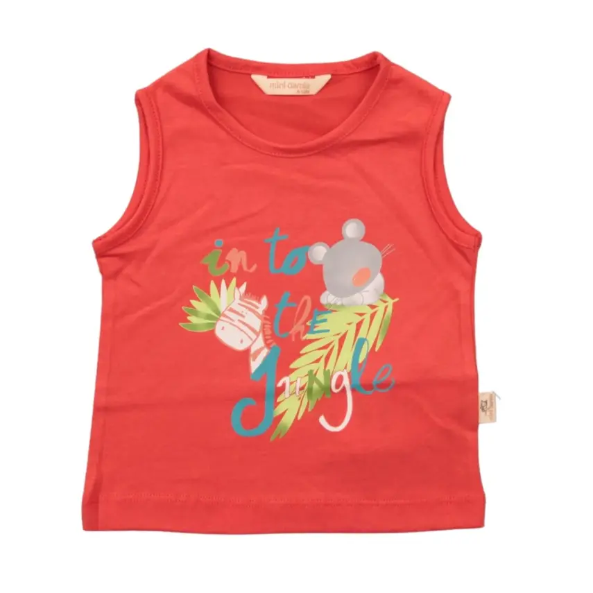 Mini Damla T-Shirt Kolsuz Jungle Kiremit - 1