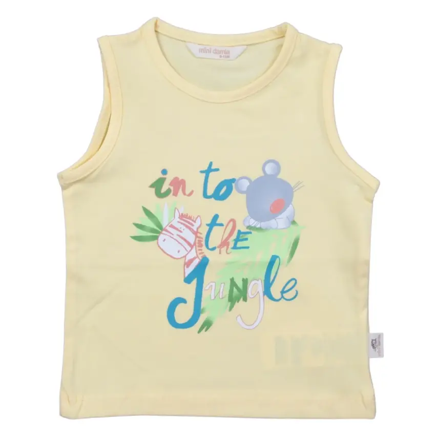 Mini Damla T-Shirt Kolsuz Jungle Sarı - 1