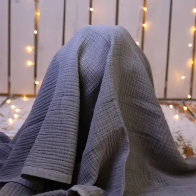 Mixi Baby Migaloo Dört Katlı Çok Amaçlı %100 Pamuklu Bebek Çocuk Müslin Örtü 90x120 cm Gri - 6