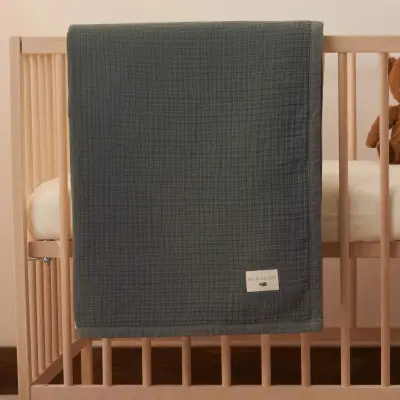Mixi Baby Migaloo Dört Katlı Çok Amaçlı %100 Pamuklu Bebek Çocuk Müslin Örtü 90x120 cm Gri