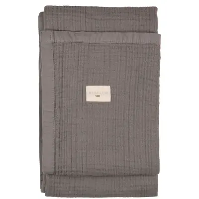 Mixi Baby Migaloo Dört Katlı Çok Amaçlı %100 Pamuklu Bebek Çocuk Müslin Örtü 90x120 cm Gri - 3