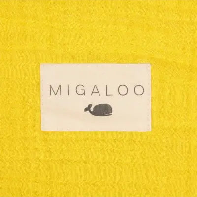 Mixi Baby Migaloo Dört Katlı Çok Amaçlı %100 Pamuklu Bebek Çocuk Müslin Örtü 90X120 Cm Hardal (1)