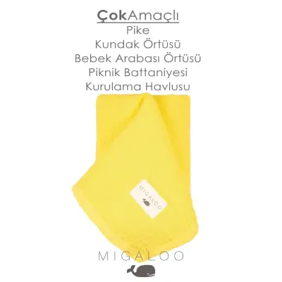 Mixi Baby Migaloo Dört Katlı Çok Amaçlı %100 Pamuklu Bebek Çocuk Müslin Örtü 90X120 Cm Hardal - 5