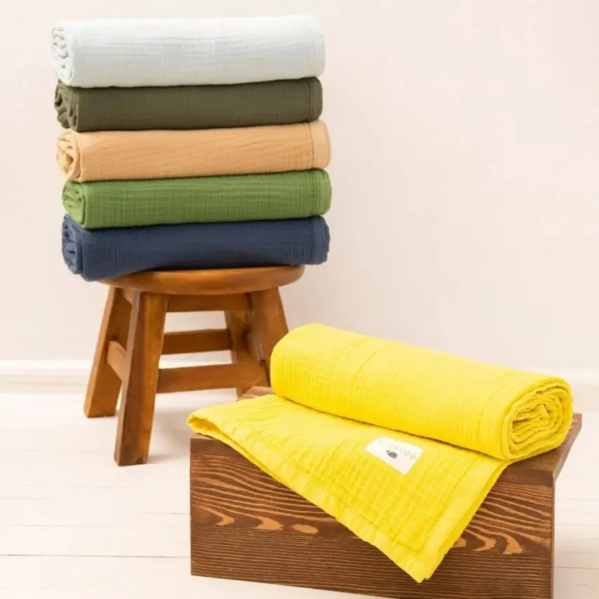 Mixi Baby Migaloo Dört Katlı Çok Amaçlı %100 Pamuklu Bebek Çocuk Müslin Örtü 90X120 Cm Hardal - 7