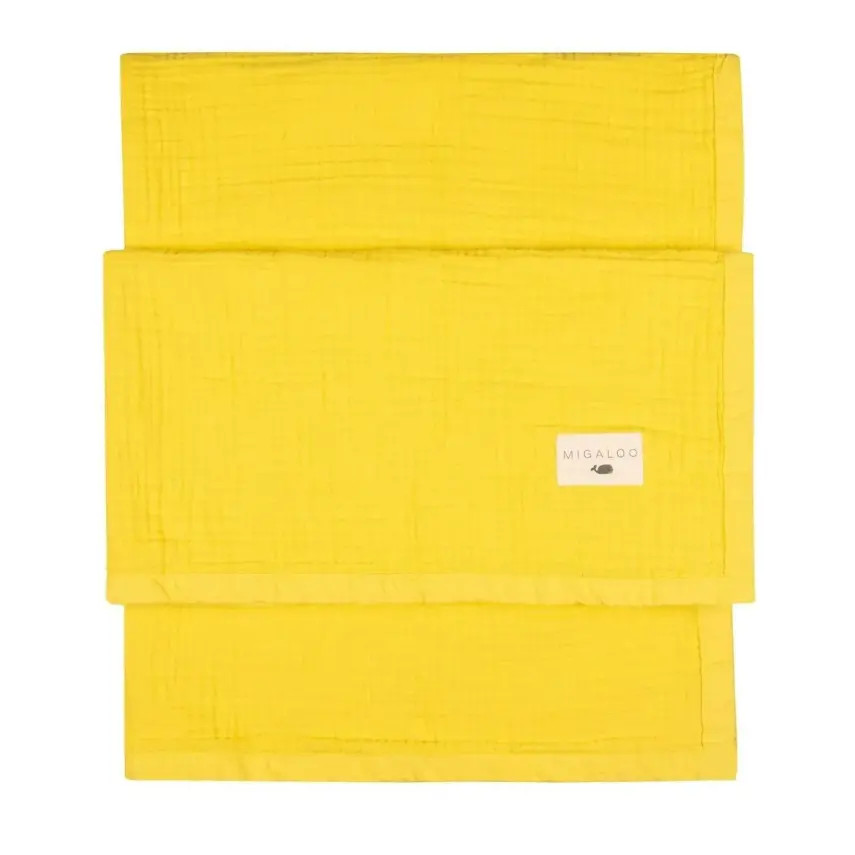 Mixi Baby Migaloo Dört Katlı Çok Amaçlı %100 Pamuklu Bebek Çocuk Müslin Örtü 90X120 Cm Hardal - 8