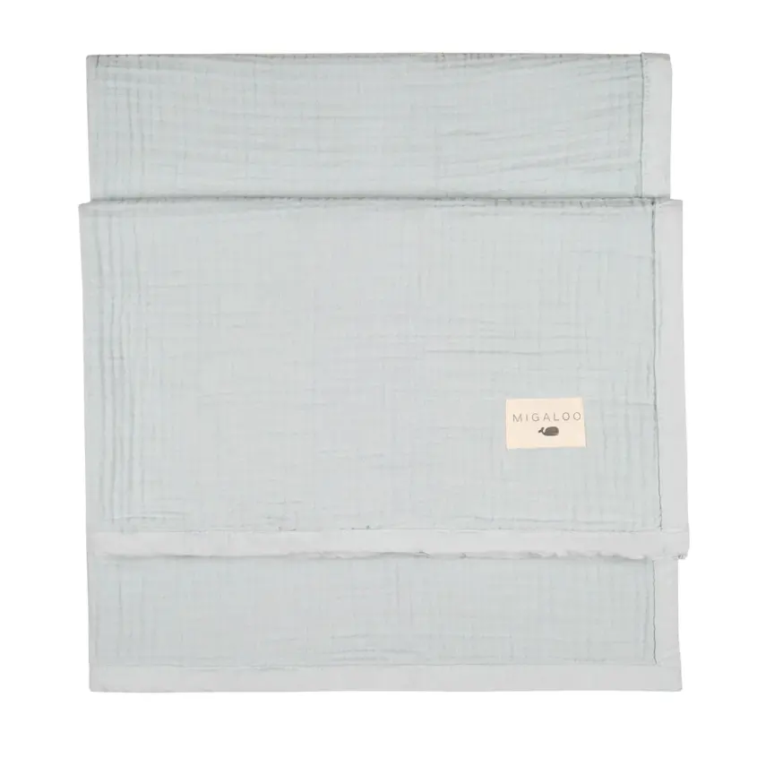 Mixi Baby Migaloo Dört Katlı Çok Amaçlı %100 Pamuklu Bebek Çocuk Müslin Örtü 90X120 Cm Mavi - 6