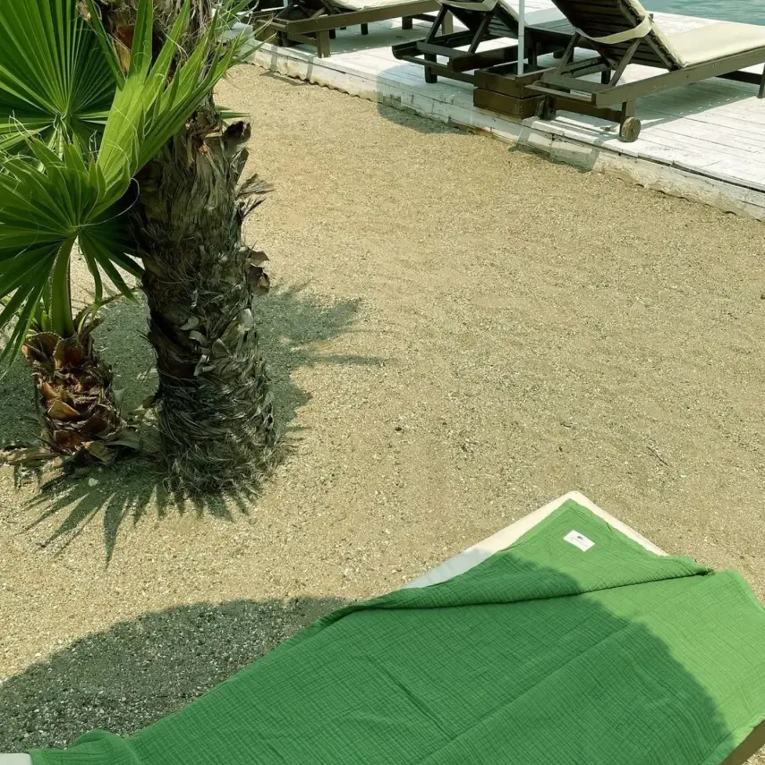 Mixi Baby Migaloo Dört Katlı Çok Amaçlı % 100 Pamuklu Bebek Çocuk Müslin Örtü 90X120 Cm Yeşil - 2