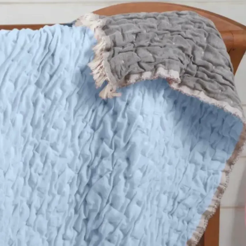 Mixi Baby Müslin Battaniye İçi Dolgulu 100x120cm Mavi - 2