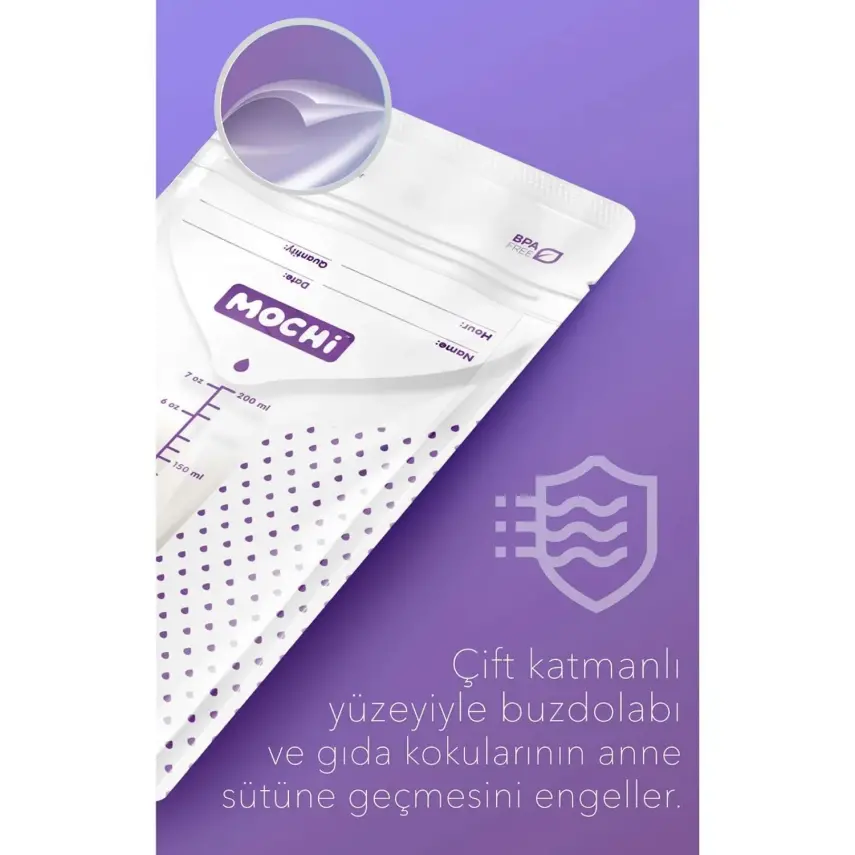 Mochi Anne Sütü Saklama Poşeti 200 ml 50li - 13