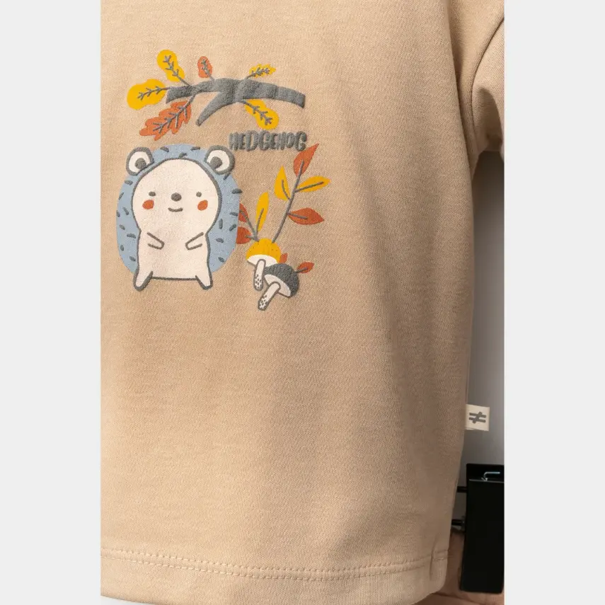 Moi No Kirpi Deseli Erkek Bebek 2li Takım Sütlü Kahve - 3