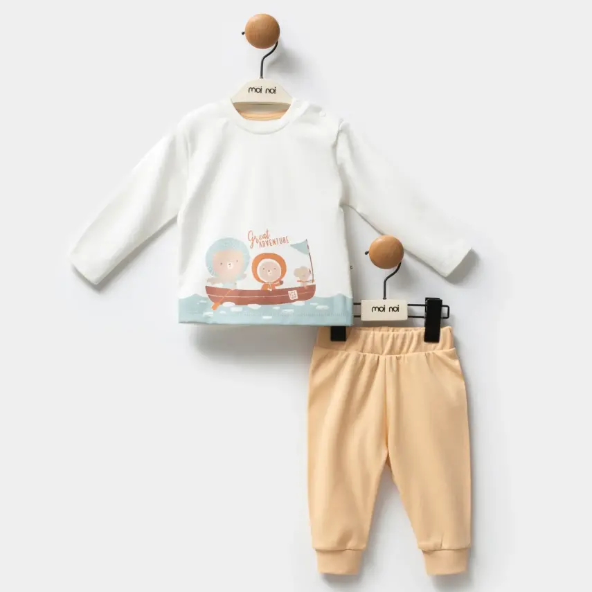 Moi Noi 2Li Bebek Takım Balon Ekru Unisex - 1