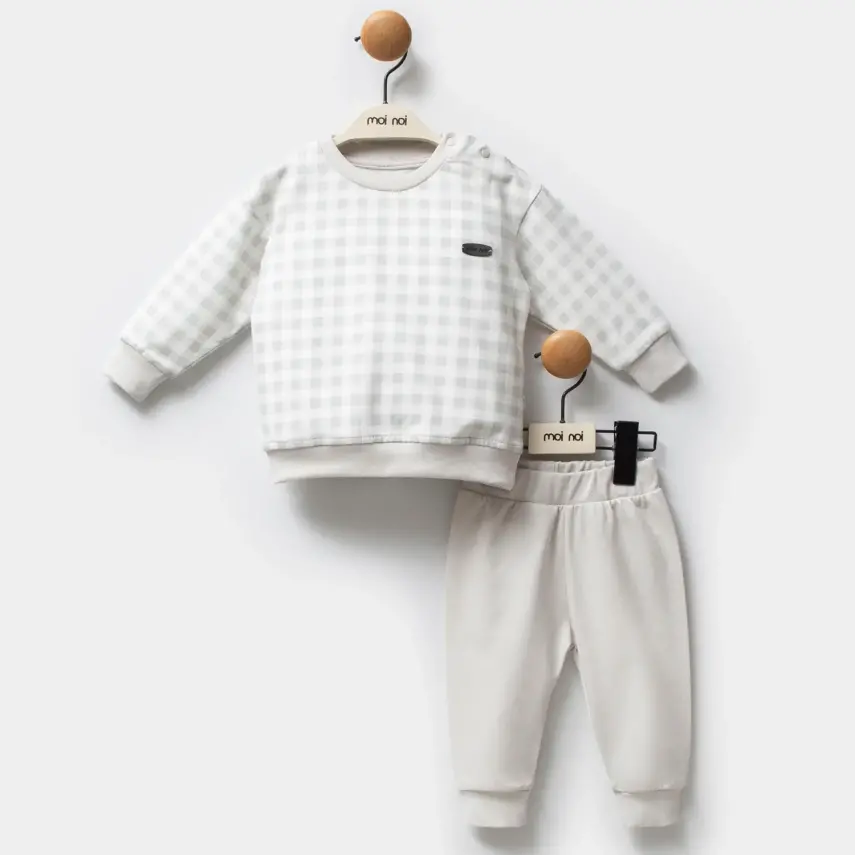 Moi Noi 2Li Bebek Takım Ekose Unisex - 3