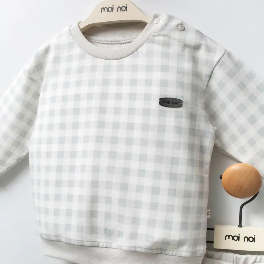 Moi Noi 2Li Bebek Takım Ekose Unisex - 4