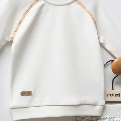 Moi Noi 2Li Bebek Takım Zigzag Ekru Unisex - 7